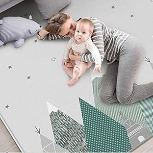RILLATEK-AE Baby Crawling Mat, Large Tummy Time Folding Baby Crawling Mat Outdoor or Indoor Use,Baby Care Playmat BPA…
