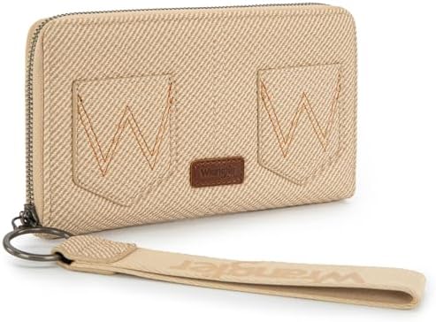 Wrangler Women's Wallets Bifold RFID Blocking Wristlet Wallets for Women Clutch Crdeit Card Holder with Zipper Coin Pockets