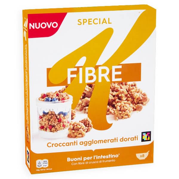3X Special K Fibre Cereali Croccanti Dorati al gusto di Caramello con Crusca di Frumento 360g