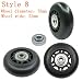 Yaphetss 1 Pair Luggage Suitcase Replacement Rubber Wheels (Style 8, 76mmx22mm)