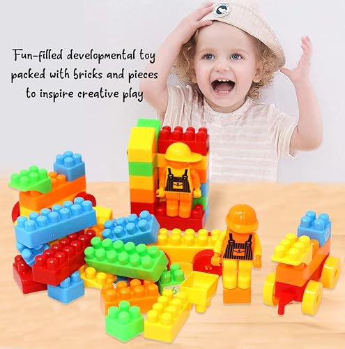 Image of Zest 4 Toyz Building Blocks for Kids 73 Pieces Construction Toy Puzzle Game Creative Building Set Educational Learning Activity Blocks Brain Development Toy for Boys Girls 3+ Years