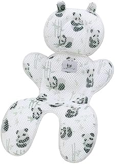 3D Mesh Stroller Liner Double Layer Infant Baby Cushion Pad Cool Seat Insert for Stroller Infant Cushion Pad (Panda Bamboo)