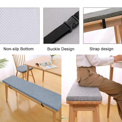 Coussin de banc imperméable 160x30 cm antidérapant Beiwhite - 4
