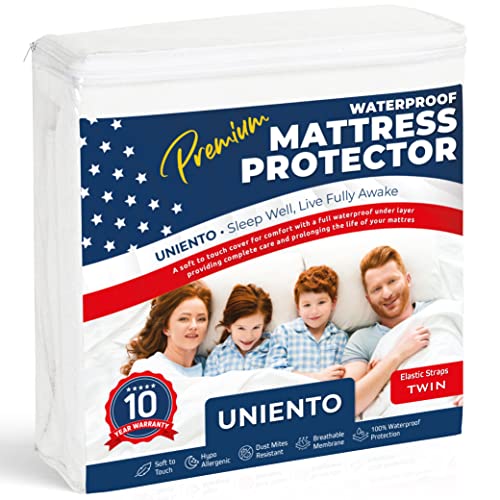 Uniento Matratzenschoner 90 cm x 200 cm Wasserdichter Matratzenauflage, Cotton, 90 x 200 cm