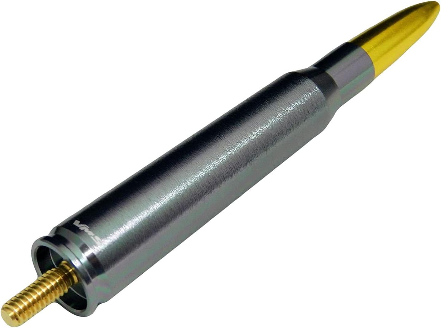 VMS Racing 50 Cal Caliber GUNMETAL GOLD TIP BULLET ANTENNA in Heavy Gauge Billet Aluminum Short Compatible with Jeep Wrangler JK JKU JL Sahara Sport Rubicon Unlimited Freedom Fifty 07-20