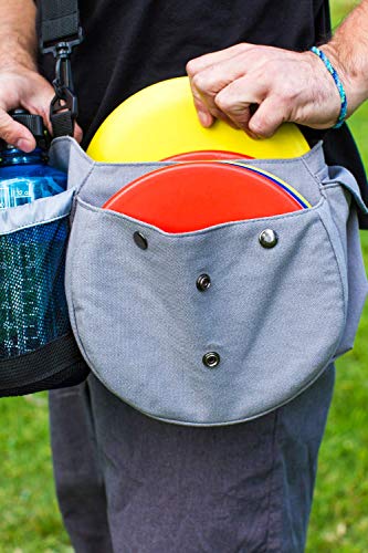 Rogue Iron Disc Golf Bag- Sling Tote Bag for Frisbee Golf - Holds Up to 8 Discs, Water Bottle, and Accessories (Gray) - Thumbnail 4