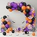 129 Pieces Halloween Balloon Garland Kit, include Black Orange Purple Latex Balloons Confetti Balloons, Balloon Tie Tools, Balloon Strip Tape, Adhesive Dots for Halloween Party