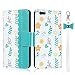 Produktbild FAWUMAN Hülle für iPhone 6s /iPhone 6 Mit Schlüsselband,PU Klapphülle Brieftasche Kartenfächer Handyhülle Stylish Blume Flip Case mit Standfunktion und Magnetverschluss Schutzhülle Passt -Himmelblau