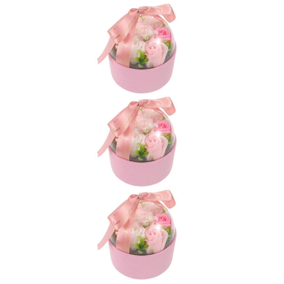 Toyvian 3 Pezzi Scatola di Saponetta Rosa Profumata, Fiore Elegante per | Fragranza Delicata e Aroma Duraturo, Rosa, Regalo per Festa della Mamma, San Valentino, Casa