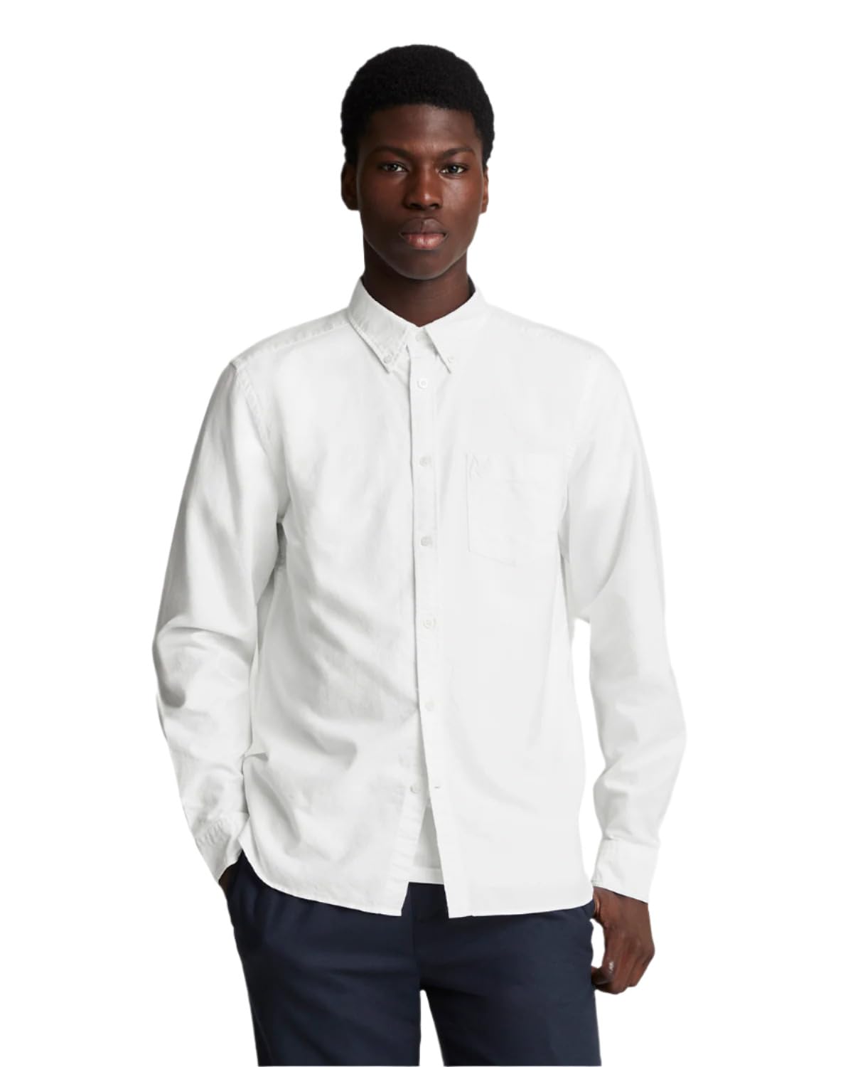 Lyle & Scott Men's White Ls Woven Shirts Tonal Eagle Plain Oxford Shirt 626 M