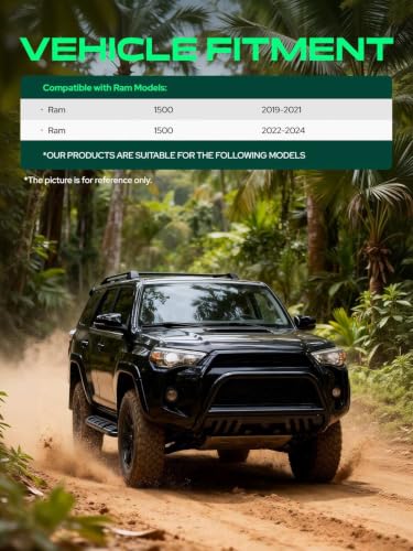 Image of YHTAUTO 3.5 inch Bull Bar Push Bar with Skid Plate Light Mount Fit Ram Models, 1500 2019-2024, Alloy Steel Brush Guard for Truck Front Bumper Off Road Accessories