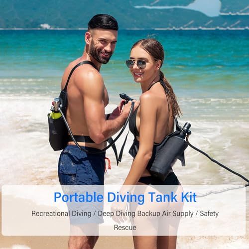 Tanque de buceo de 1l para rescate acuático y exploración de calas con accesorios completos 2