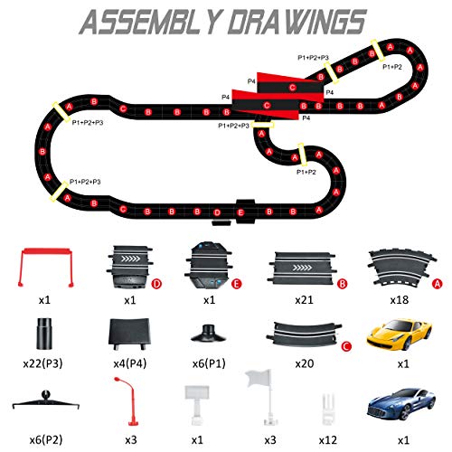 MAOXIAN Remote Racing Tracks Slot Car Racing Sets, Kids Toy Race Mini Slot Car Racing Track, High Speed Electric Rolling Toy Slot Car Loop Track for Boys Girls Best Option Gifts