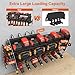 JUNNUJ Large Pegboard Power Tool Organizer with Charging Station, 8 Drills Driver and Tools Battery Holder Wall Mount with 8 Outlet Power Strip, Black 3-Layer Shop Garage Storage Utility Rack