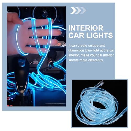 Tira de luces LED azul flexibles para interior de auto miniatura 7