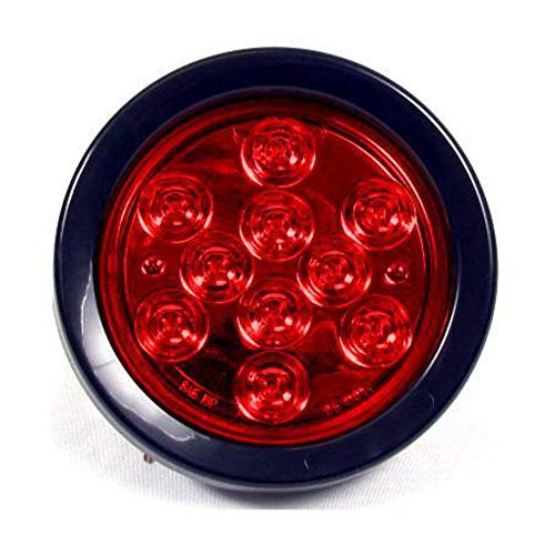 Luz LED trasera redonda 4" roja Fortpro con 10 LEDs miniatura 2