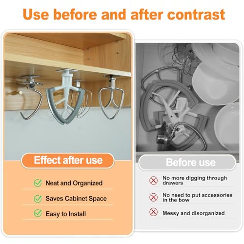 PQPO 4Pcs Standmixer Aufsatzhalter Kompatibel mit Kitchen Aid Mixer Zubehör, Schwarz