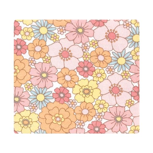 Image of Hudson Baby Unisex Baby Cotton Flannel Receiving Blankets Bundle, Peace Love Flowers, One Size (Pack of 2)