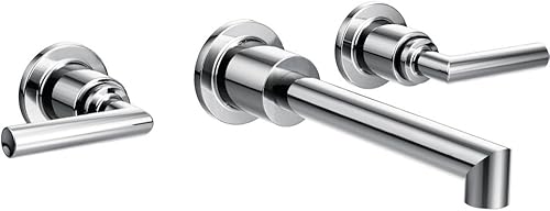 Moen TS43003 Arris - Grifo de baño con dos manijas para montaje en pared, requiere válvula, cromado