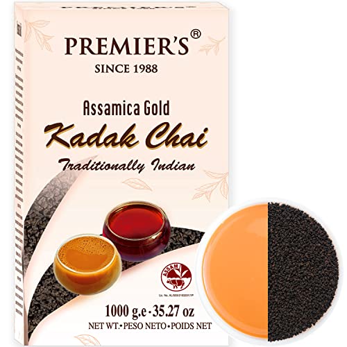 Image of PREMIER'S Kadak Chai Carton Pack 1000g (CTC Leaf Tea 1 KG, Strong and Robust Chai, Traditional Indian, 500 Cups)