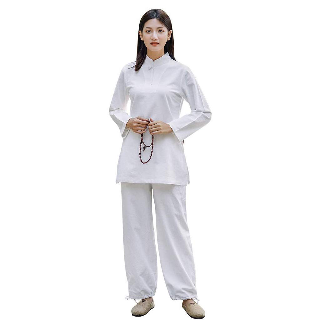 Costume d'Arts Martiaux Traditionnels Chinois RWRAPS Coton Blanc