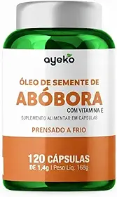 Óleo de Semente de Abóbora Com Vitamina E Prensado a Frio 120caps Ayeko