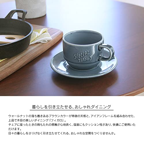 タマリビング(Tamaliving) ダイニングチェア フィガロ 背もたれ:ブラウン フレーム:ブラック スチール脚 ヴィンテージ風 50005472 [4]