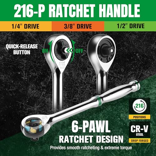 SK Mechanics Tool Set, 1/4" & 3/8" & 1/2" Drive Socket with 216-P Ratchet, 149-Piece, SAE & Metric, SuperKrome Finish, with Storage Suitcase thumbnail 5