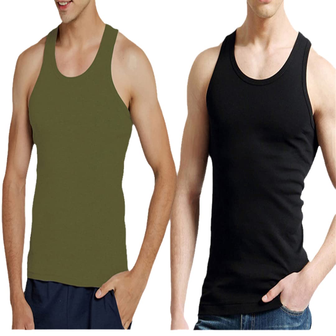 Tank Tops Herren Weste Ärmelloses Top Sport Slim Casual Unterhemd, 1 x Saen8, 1 x Schwarz, L