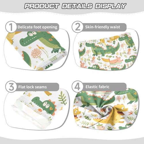 KLL Cute Cartoon Crocodile Alligator Toddler Girls' Legging Stretch High Waisted Workout Pants Sports3