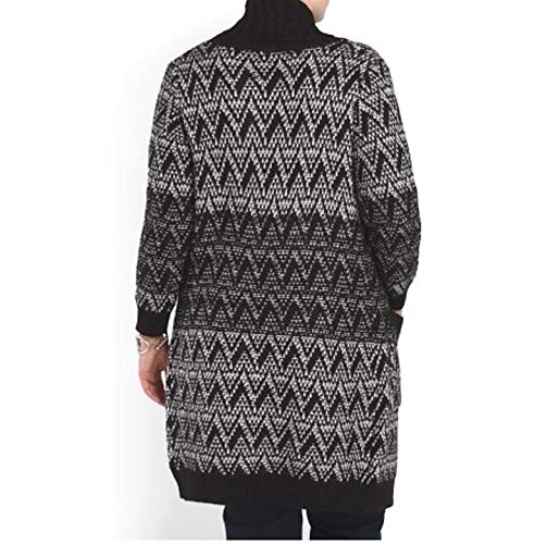 Tahari Women's Alpaca Wool Blend Sweater Cardigan Sweater Jacket Plus 1X 2X 3X(Plus 1X Acrylic,Wool & Alpaca Multi-Color) #TOP1