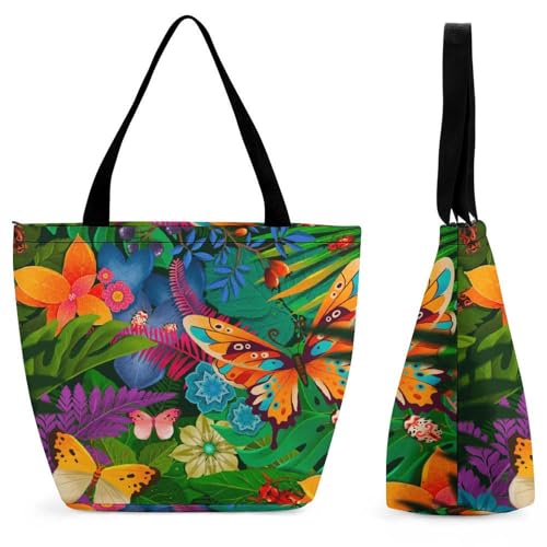 Sac de shopping pour voyage et quotidien en toile nature grand format 28.5x18x32.5cm