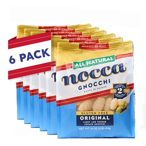 Nocca Gnocchi All Natural Original Gluten Free Gnocchi, 16 Ounce (Pack of 6), Potato Dumpling Pasta