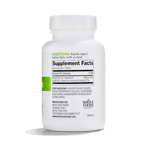 Magnesium 200mg,Vegan, 60 Tablets 2