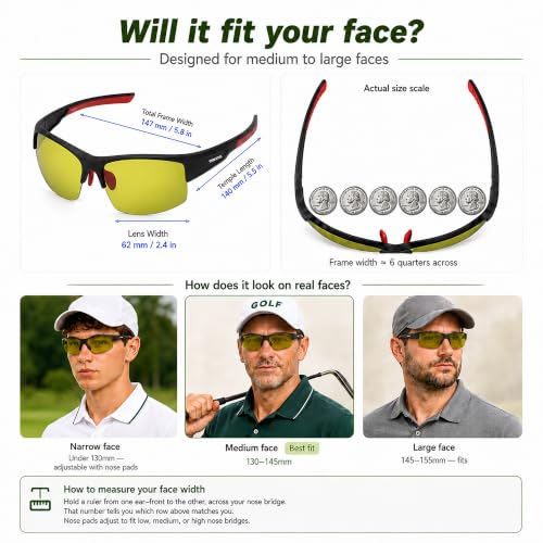 Image of maivnz Golf Sunglasses for Men Women, Golf Ball Finder Glasses, UV400