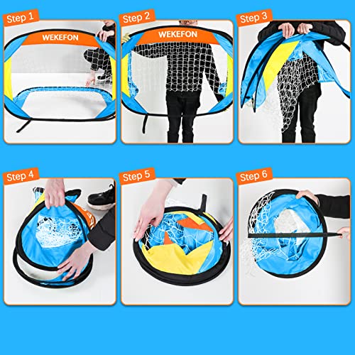 Wekefon Soccer Goal Pop Up Portable Kids Soccer Net For Backyard And Training - Pop-Up Folding Indoor + Outdoor Goals - Easy Assembly And Compact Storage, 1Pack #TOP7