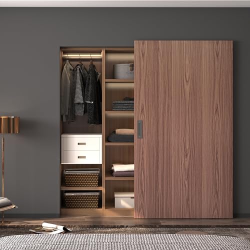 SongYung 32 Concealed Barn Door Hardware Kit with Soft Close Mechanism Invisible Wall Mount Aluminum Track Hidden Barn Door Hardware Kit for Door Opening Width 24 to 28(Door not Included)