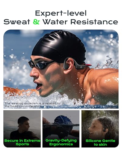 Image of DEMICEA Open Ear Sport Headphones, Wireless Bone Conduction Earphones, Built-in 32GB MP3,with Mic, IP68, Sweat & Water Resistant, Up to 8 Hours Battery, Bluetooth 5.3,for Running,Swimming,Workouts