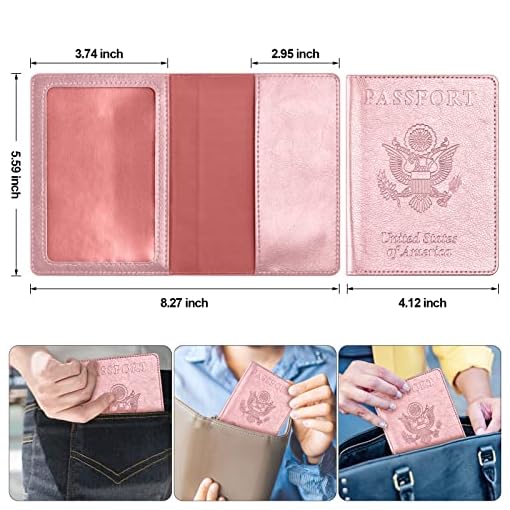 Passport-And-Vaccine-Card-Holder-Combo-Passport-Holder-With-Vaccine-Card-Slot-Vaccine-Passport-Holderpassport-coverpassport-wallet-Passport-Holder-For-Women-And-MenRose-gold