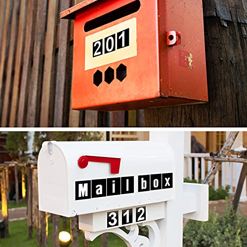 Image of Zonon 8 Sheets Mailbox Numbers Letters Stickers,2inch,White in Black