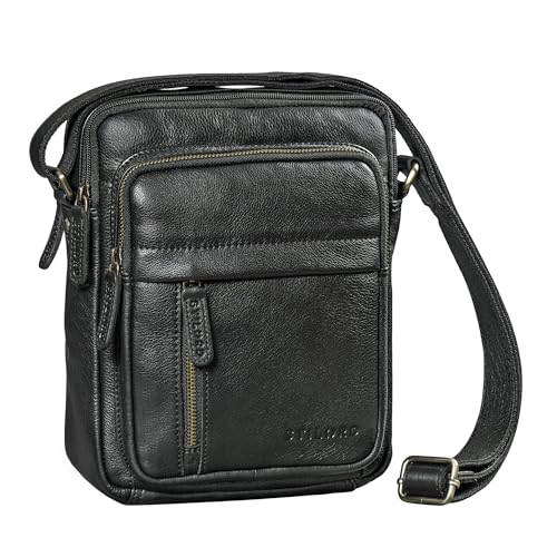 Bolso de mensajero de piel auténtica STILORD para el día a día y tablets de 10,9 pulgadas