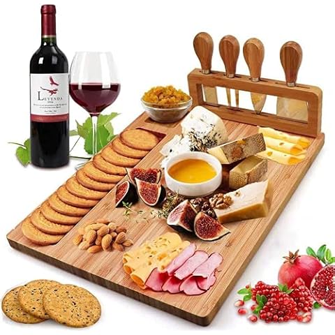Tabla de queso Tuevob de bambú con cuchillos Cover