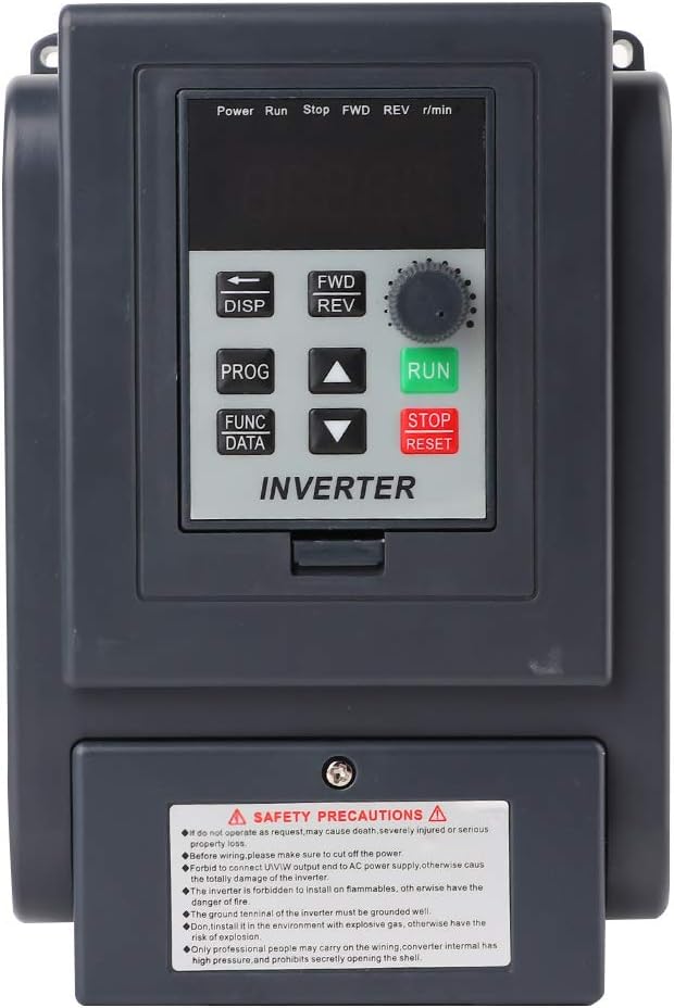 Oumefar VFD Variable Frequency Drive, 1-Phase 220V Input 3-Phase 380V Output 1.5KW Flame-Retardant Shell High Speed Controller, Motor Speed Controller