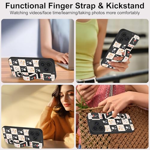 OOK Designed for iPhone 17 Pro Max Case with Strap Stand, Black Cute Floral - image 5