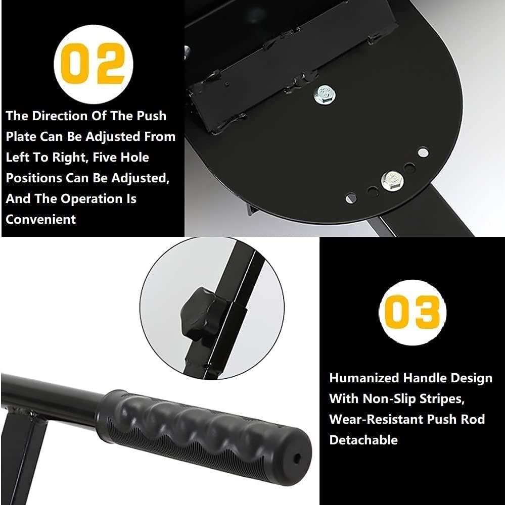 Łopata do śniegu na podjazd, wytrzymała, regulowana, pług do śniegu na kołach, narzędzie do usuwania śniegu z 9-calowymi kołami do podjazdu, ogrodu, bruku