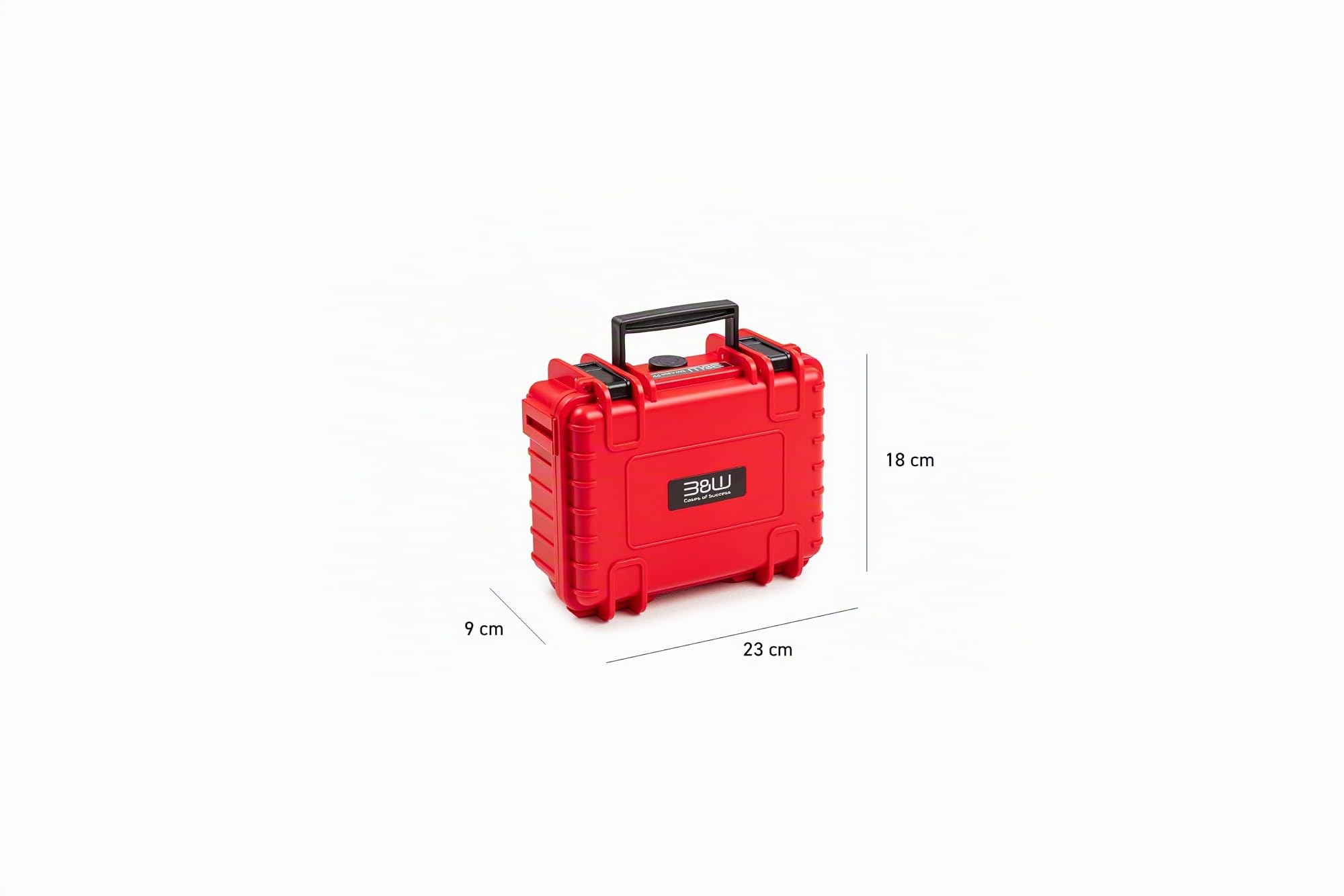 B&W Mallette de Transport d'extérieur Type 500 Rouge avec Mousse Cube étanche Selon la Certification IP67, résistante à la poussière, incassable et Indestructible