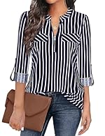 【Soft & Strethy Fabric】： Women's plaid shirt is made of 95% Polyester & 5% Elastane. This blouse is lightweight, breathable and very comfortable to wear, super stretchy soft durable fabric, not see-through and highly elastic floral printed tunic tops...