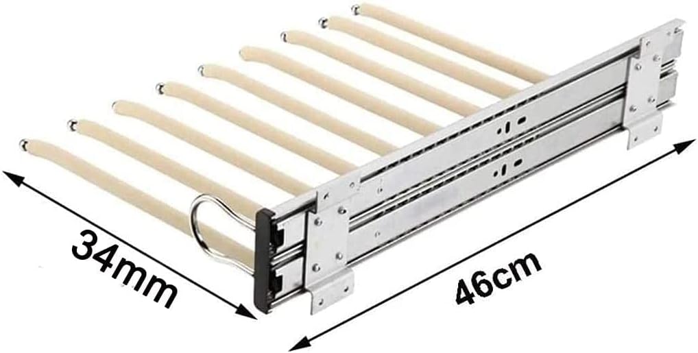 Wardrobe Pants Rack with 9 Arm Pull-Out Trouser Hanger for Closet Space-Saving Trouser Storage Rack (Color : Installation on The Left) (Installation on The Right)