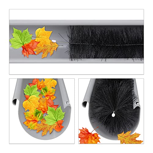 Relaxdays Dachrinnenbürste, 400 x 10 cm, Dachrinnen Laubschutz, Vogel- & Marderschutz, Rinnenraupe Kunststoff, schwarz