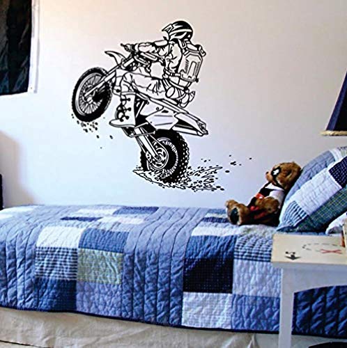 Stickers muraux chambre d'enfants salon chambre autocollants moto sport stickers muraux art mural chambre d'enfants 60X56Cm